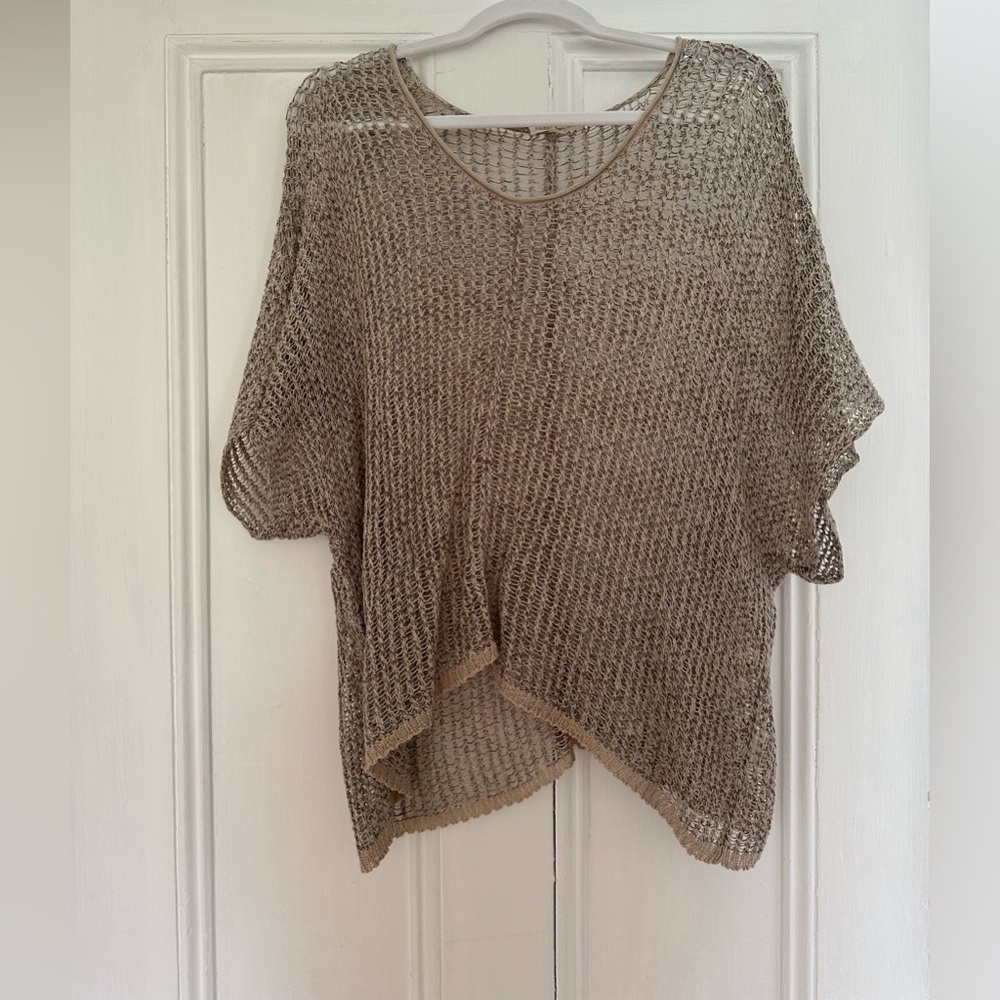 Eileen Fisher Open Stitch Short Sleeved Sweater